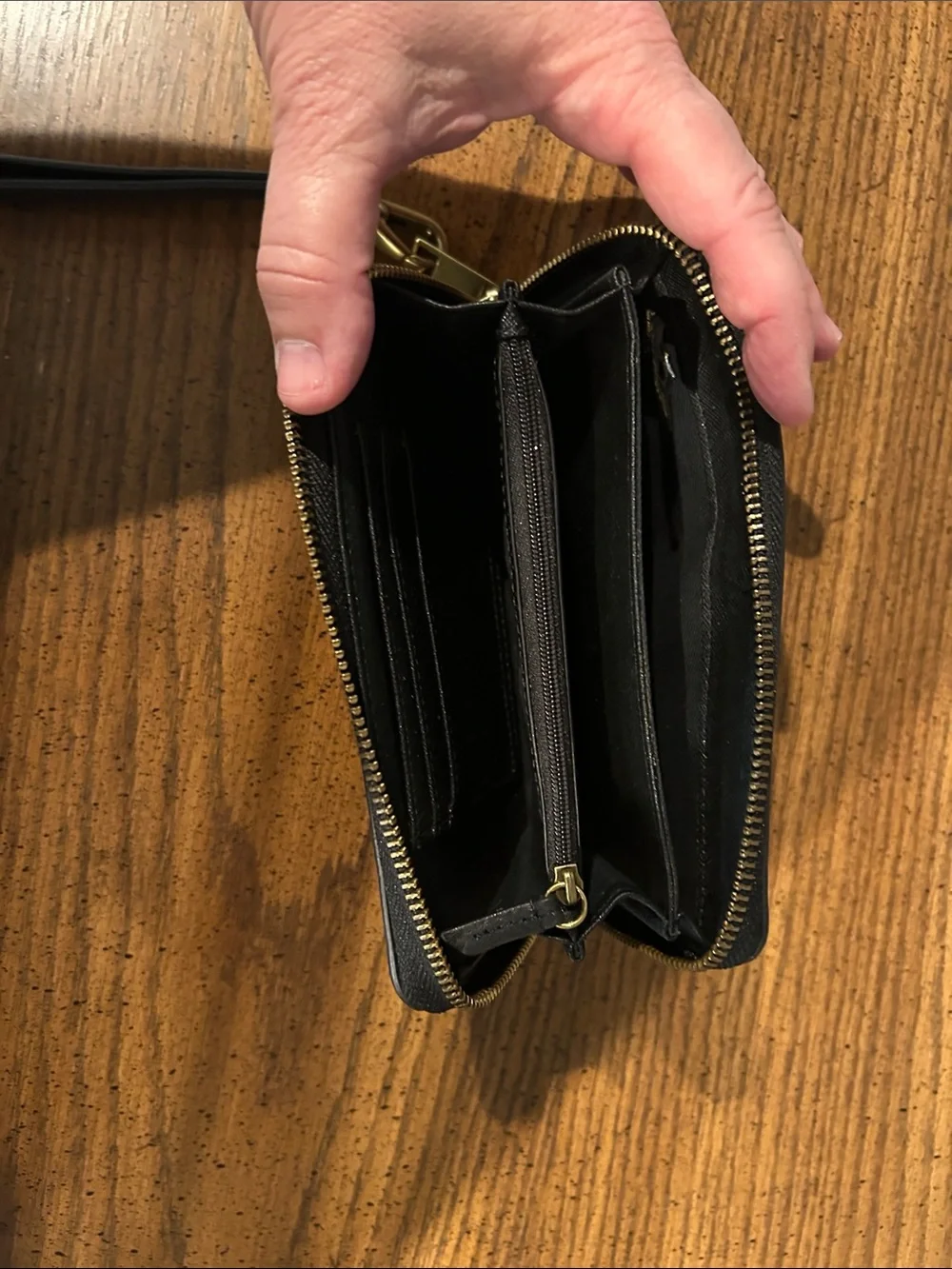 Fossil Black Leather Wristlet Wallet